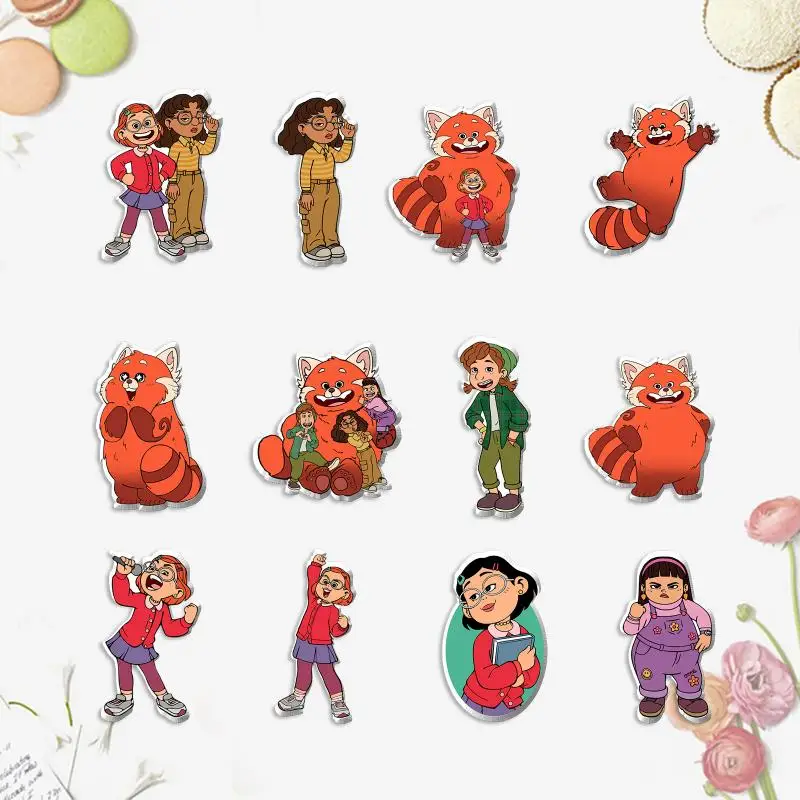 

New Turning Red Disney Kawaii Cute Anime Red Pixar Heat Shrink Badge Brooch Pin Pendant Toys for Girls Boys