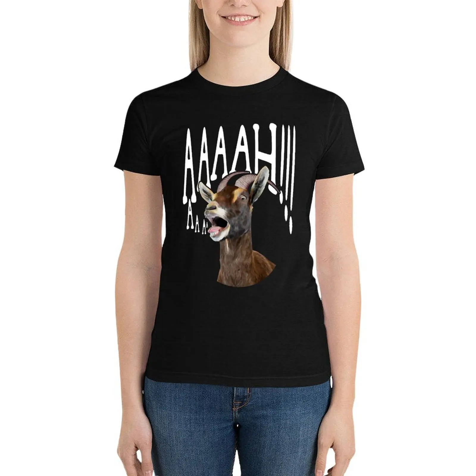 Ahhh визжащая Коза подарок забавная влюбленная футболка с коротким рукавом