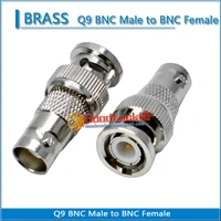 1x pcs q9 bnc male to bnc female nickel plated dual bne brass straight coaxial rf connector adapters brass