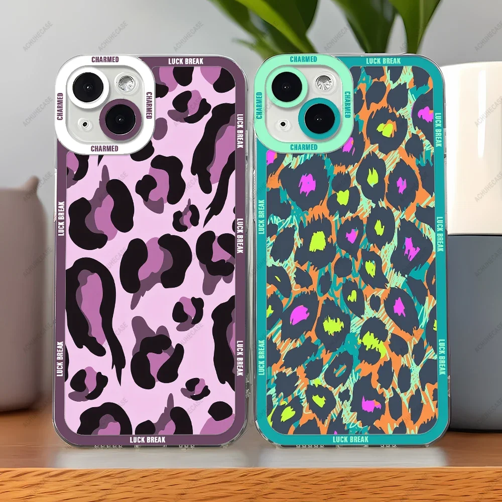 Чехол для телефона с леопардовым принтом iPhone 16 15 14 13 12 Plus Pro Max Mini 11 XS X XR мягкий