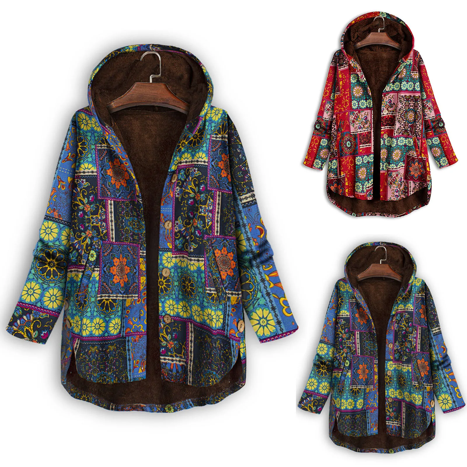 

Женские легкие спортивные куртки, Женская Ретро Этническая верхняя одежда с принтом, Повседневная модная длинная куртка на молнии с капюшо...