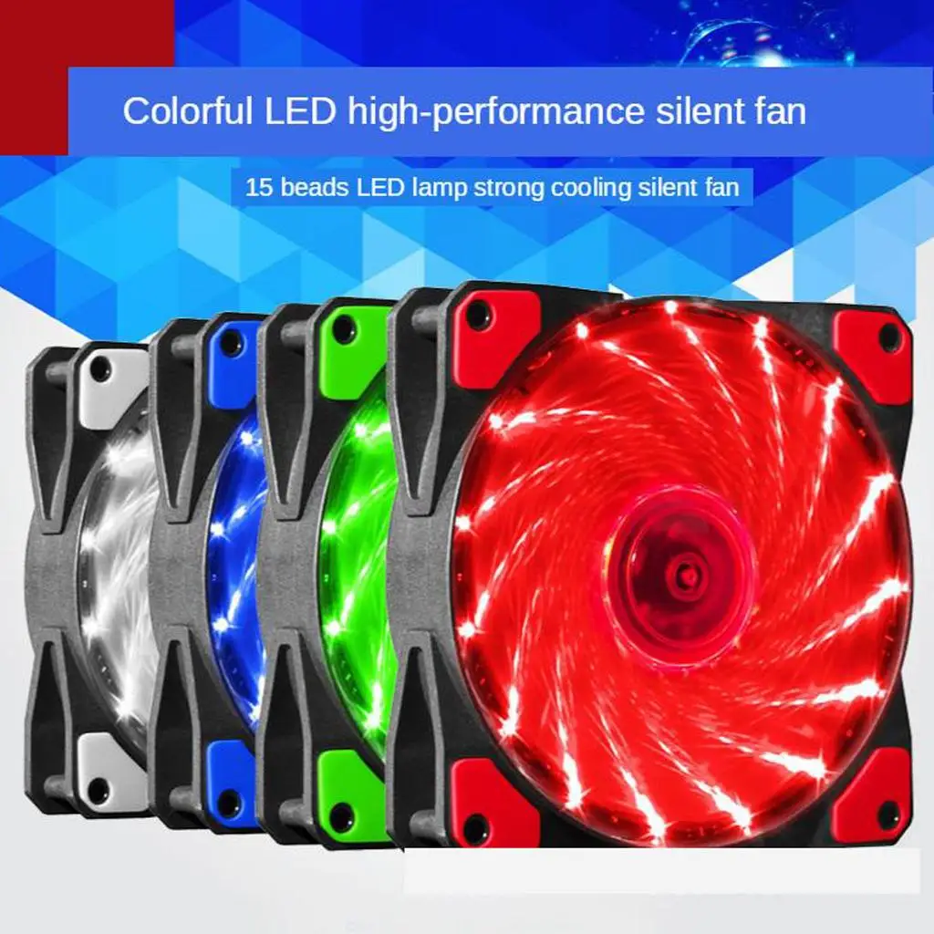 

4-pin Connection 12CM 120x120x25mm Computer Case Silent Cooling with LED