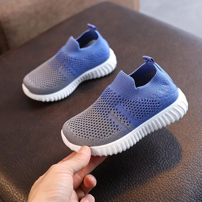 2022 Children Running Sneakers Boys Kids Shoes Mesh Breathable Anti-Slip Walking Patchwork Tenis Toddler Soft Soled Girls Shoes