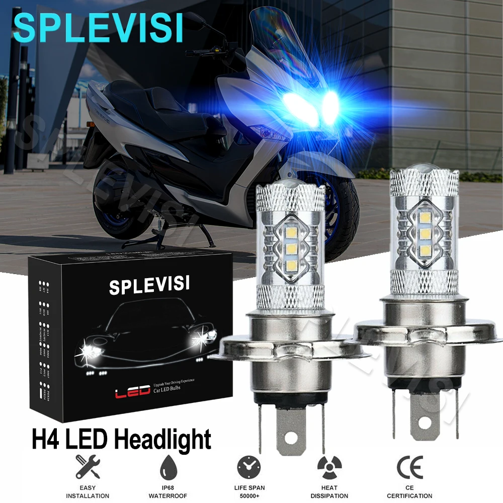 

2x 80W Ice blue motorcycle headlight For Suzuki BURGMAN AN400 2008-2015 GSXR1100 1986-1998 Katana 1100 1988-1993 750 1989-2006