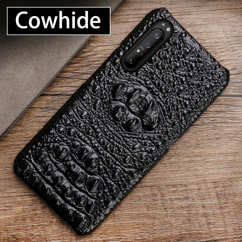 

Leather Crocodile Head phone Case For Sony Xperia XZ3 XZ5 XZ4 Compact Z3 Z5 XZ Premium XZ1 XZ2 Compact XA Ultra Back cover cases