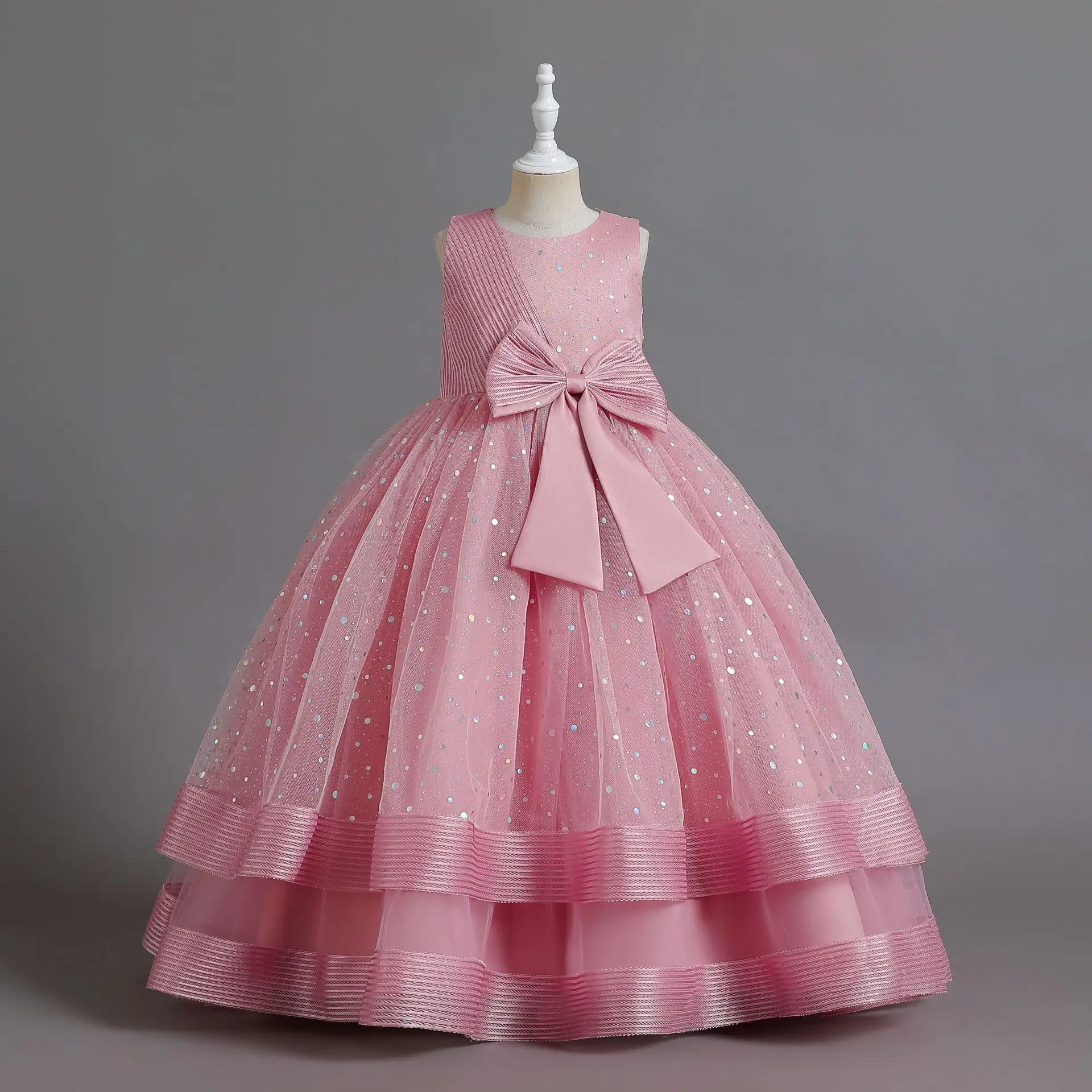 

Детское вечернее платье, расшитое блестками, с цветочным узором, для девочек, Свадебное бальное платье, детские платья принцессы на Рождество, день рождения, вечерние платья для детей 8, 10, 12 лет