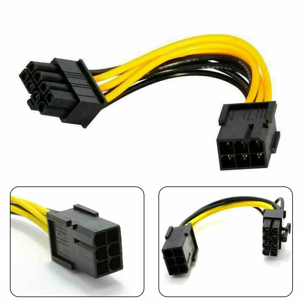 

20cm 18 AWG Wire PCI-E Graphics Card Cable GPU 6-pin To 8 Pin (6+2) PCI Express Power Lot High Quality
