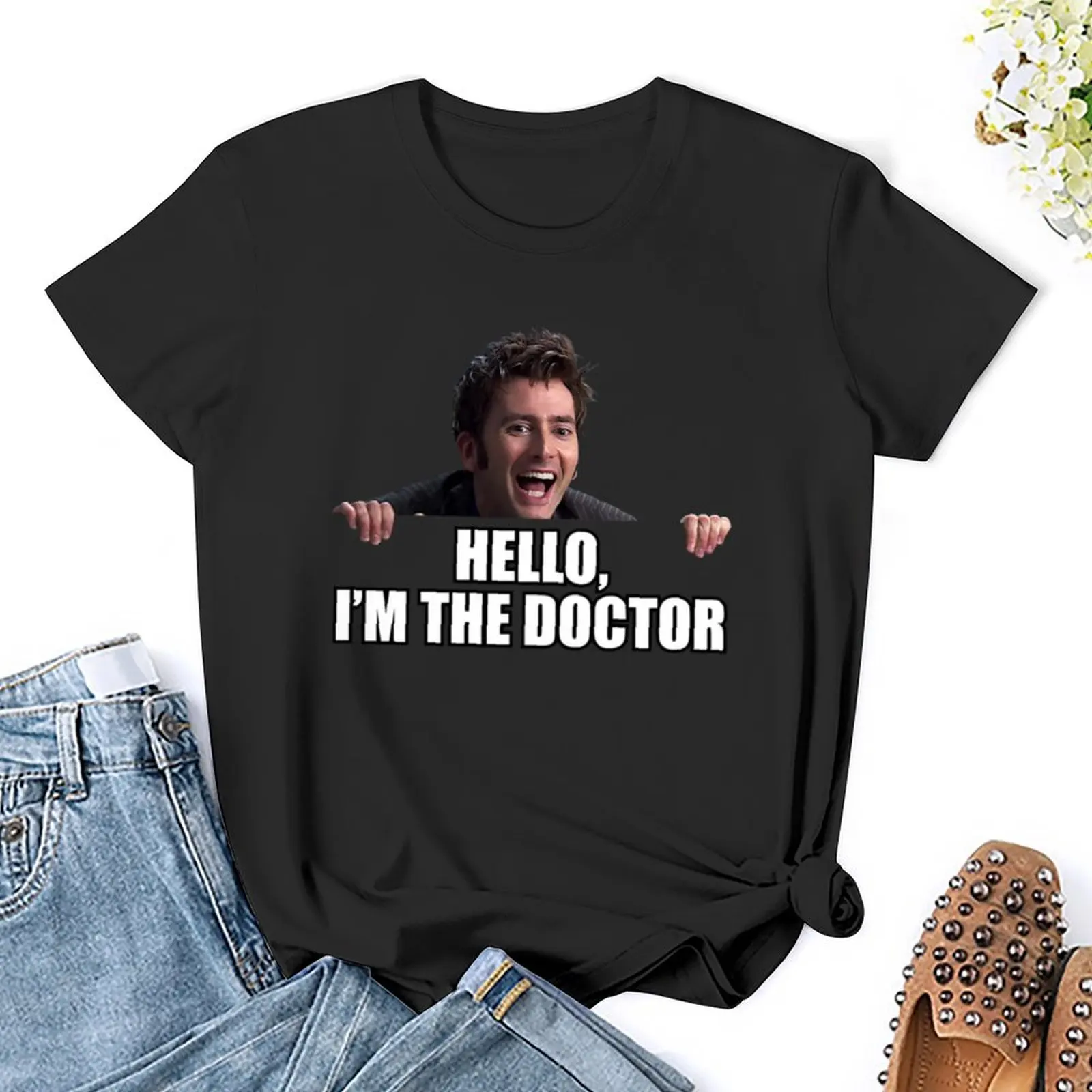 Женская футболка David Tennant Хлопок