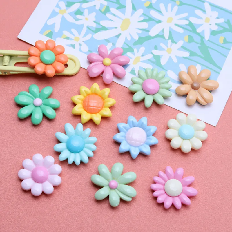 

100pcs Mini Lovely Sunflower Flowers Resin Flatback Cabochons For Hair Bow Centers DIY Scrapbooking Decoration