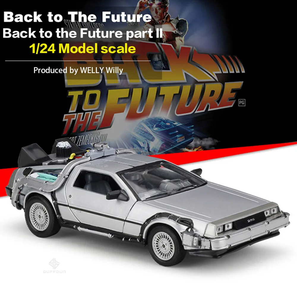 Модель литая автомобиля Welly 1/24 из металлического сплава модель Delorean Назад в