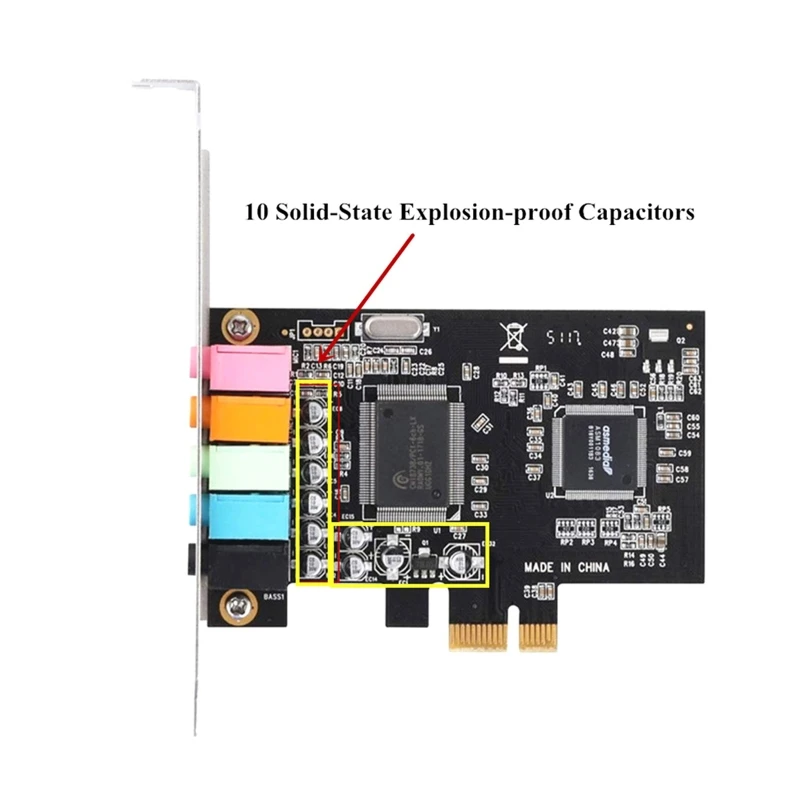 Звуковая карта J0PB PCIe 5 1 внутренняя звуковая с низкопрофильным кронштейном 3D