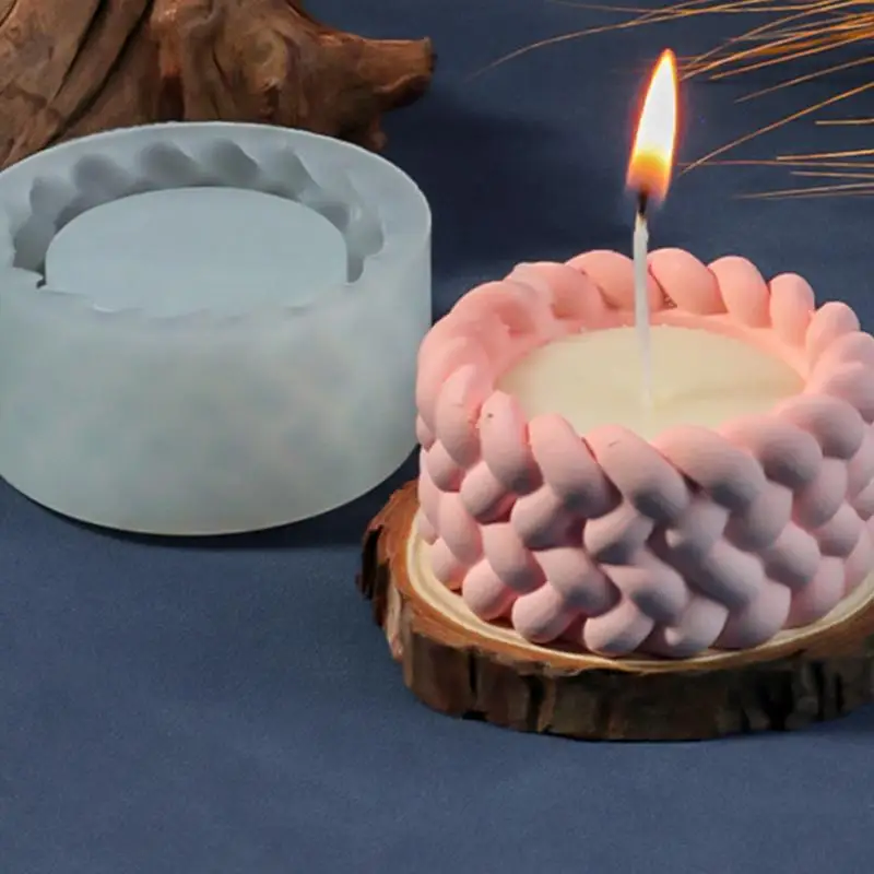 do świec silikonowych Sznurek 3D Making Home Display Decor Crafts Форми для подсвечників Силіконова форма