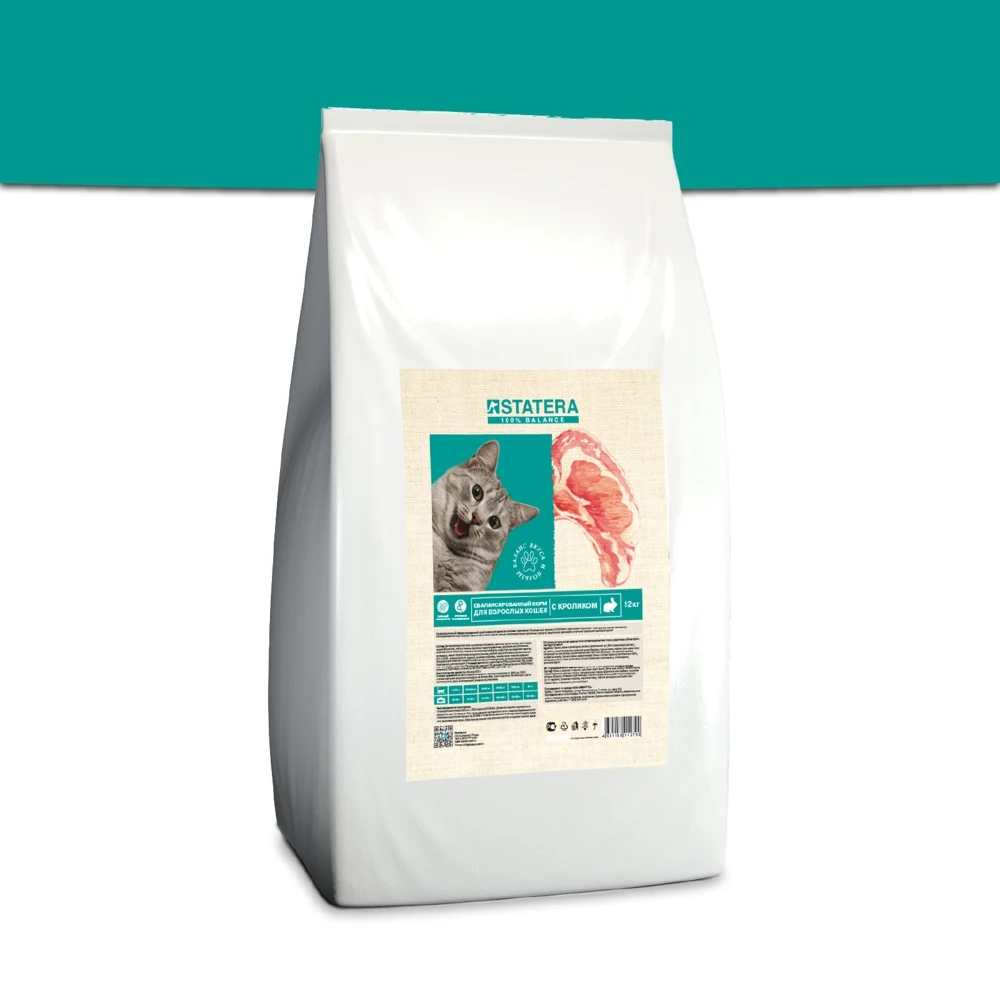Статера / Сухой корм STATERA с кроликом для взрослых кошек 12 кг |