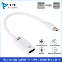 yigetohde mini displayport to hdmi compatible cable 4k tv projector dp 1 4 display port converter for pc apple macbook air pro