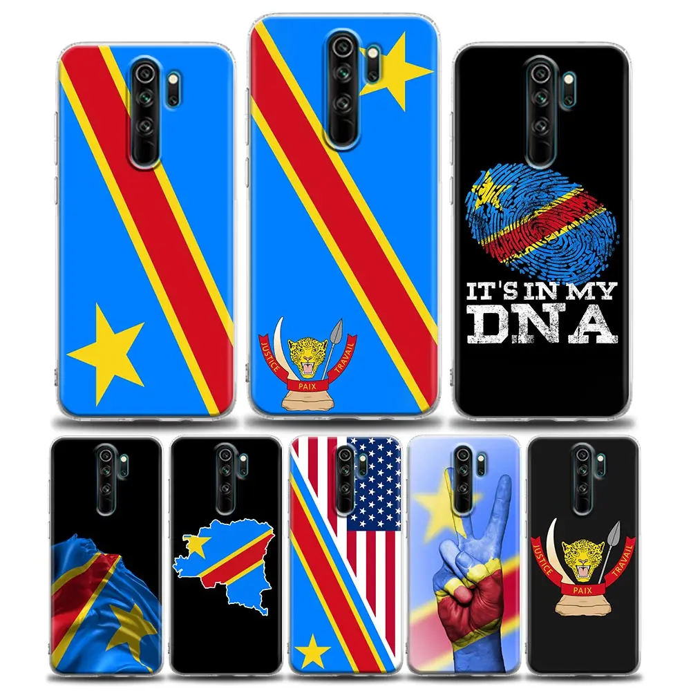 

Soft Clear Phone Case for Xiaomi Redmi Note 12 11 10 9S 9 8 Pro Max 11S 10S 7 10C 9A 9C 9T Cover Democratic Republic Congo Flag