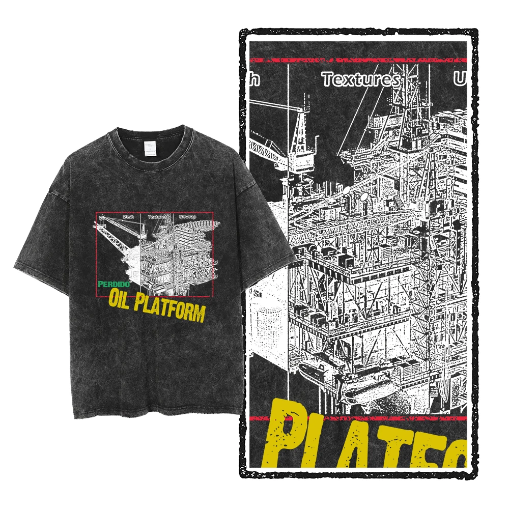 Coolmind U0119 Cool Oil Platform с принтом эксклюзивная мужская футболка графическим рисунком