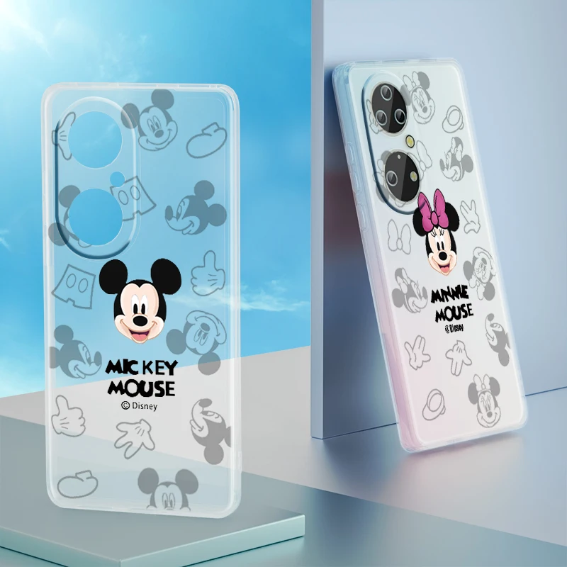 

Disney luxury Mickey Minnie Phone Case For Huawei P50 P40 P30 P20 Lite 5G Nova Plus 9 SE Pro Y9S Prime Honor 9X Transparent
