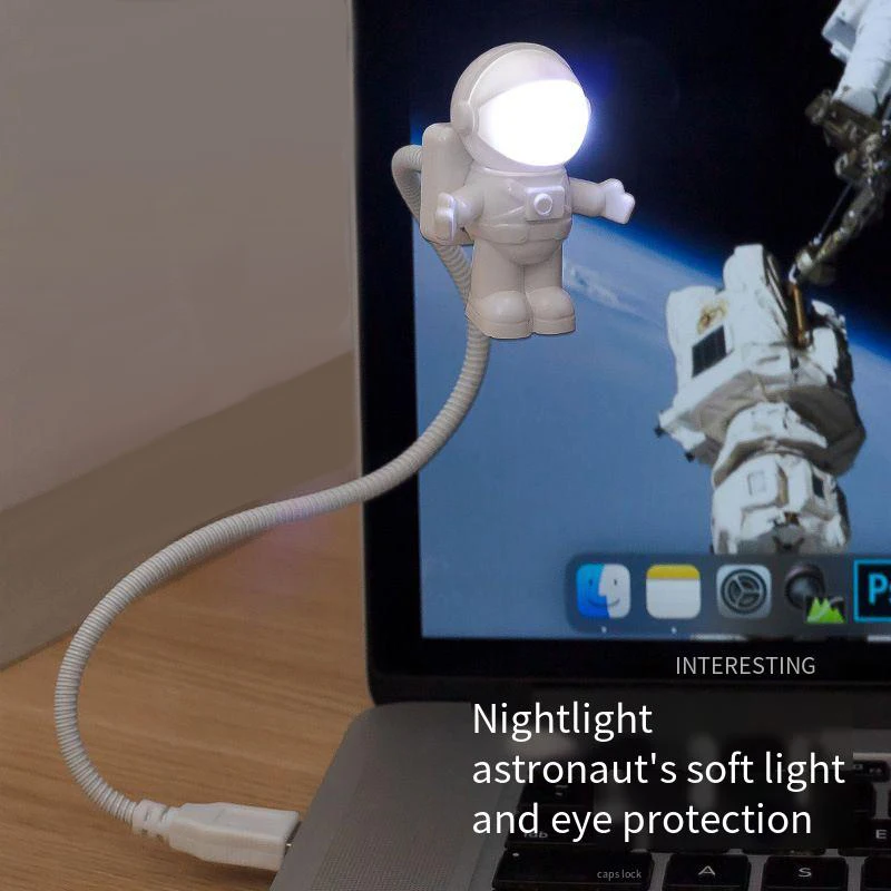 

USB LED Light Funny Astronaut Spaceship USB Gadget Spaceman Adjustable Night Light Gadgets for Computer PC Lamp Room Decor