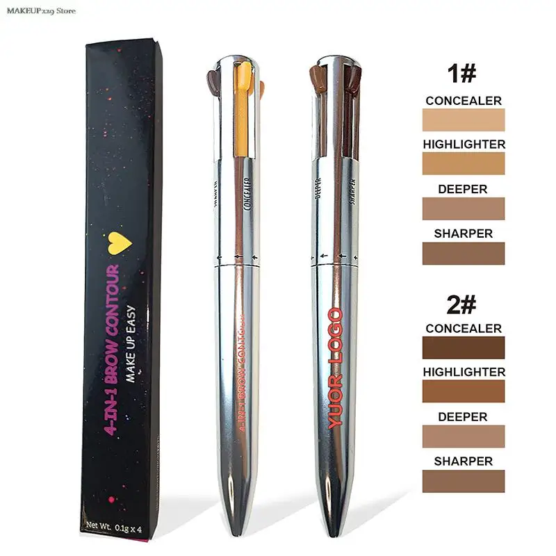 4 In1 Eyebrow Pen Defining Highlighting Brow Long Lasting Easy Color Makeup Cosmetic Tool Eyebrow Pencil Cosmetic Pencil