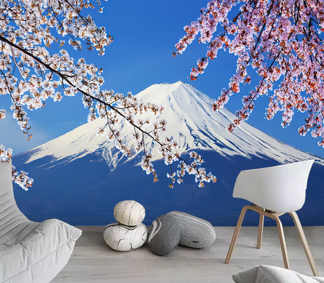 

Японские вишневые цветы Гора Fuji Пейзаж Настенный Гобелен древние с Луной природы Scendry домашнее настенное одеяло