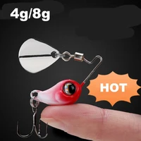 4g8g 13cm18cm spoon metal vib fishing lure spinner sinking rotating spoon pin crankbait sequins baits outoor fishing tackle