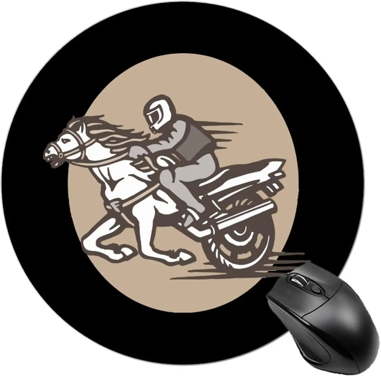 

Racer's Horse Wheel Round Mouse Pad Cute MousePads Non-Slip Mouse Mat for Home Office Laptop Computer Gaming