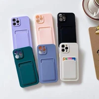 hot protective phone case for iphone x xs 11 13 pro max 13 mini 7 8 6 6s plus xr se luxury solid color wallet card cover 13 6 1