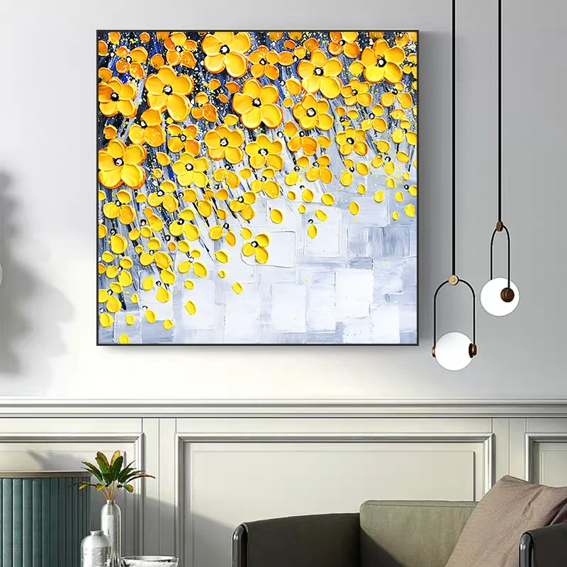 

Modern Decorative Painting Hanging Painting Hand-painted Oil Painting Spring Flower Living Room Restaurant Mural Frameless