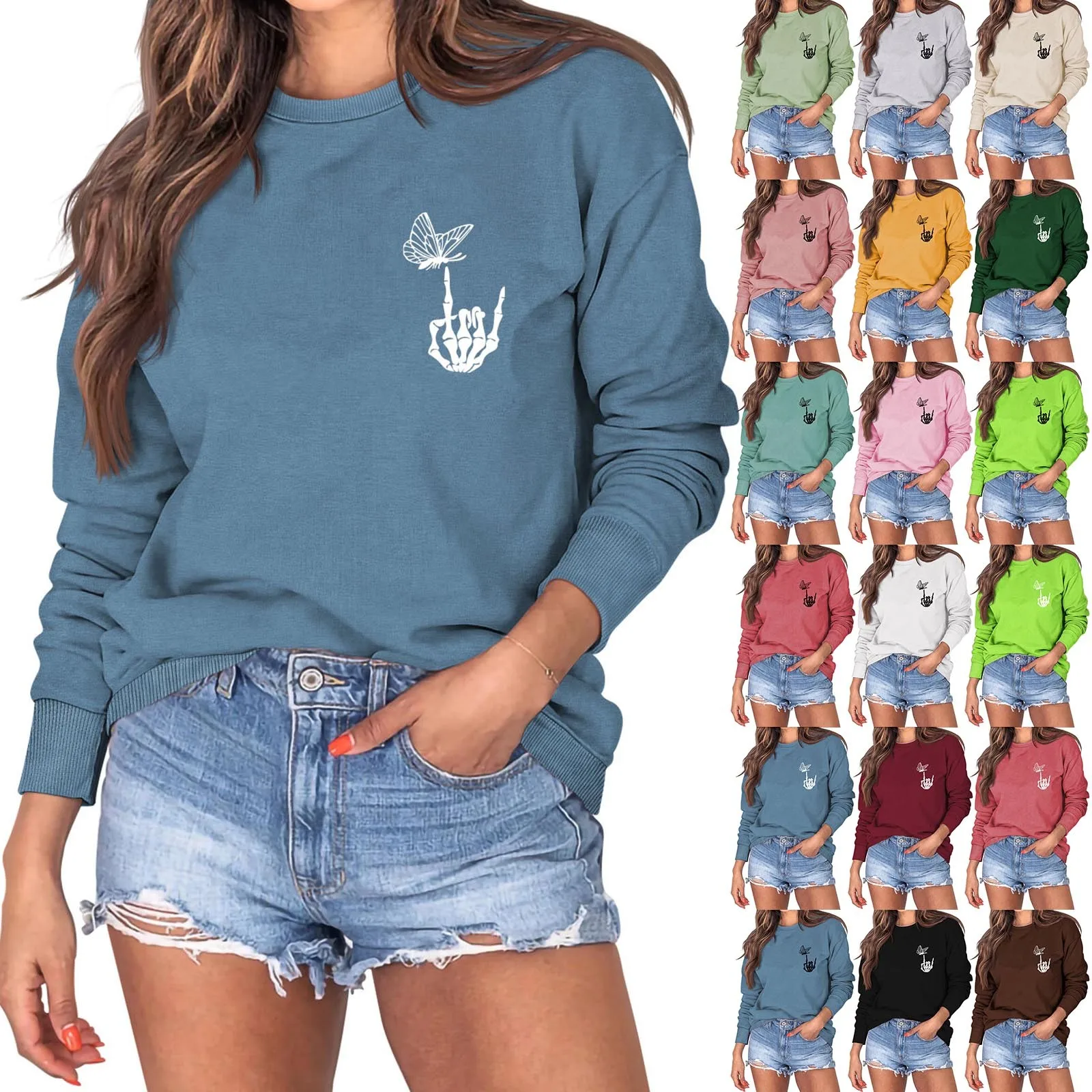 

Women's Autumn Casual Fashion Long Sleeved Shirt V Neck Shirts Sexy Blouses for Women Crop Tops for Women 4x