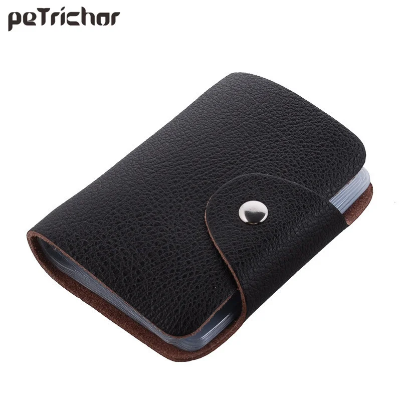 

26 Card Slots Women Men Genuine Leather Credit Card Holder Case Card Holder Wallet Business Card Package PU Leather Bag