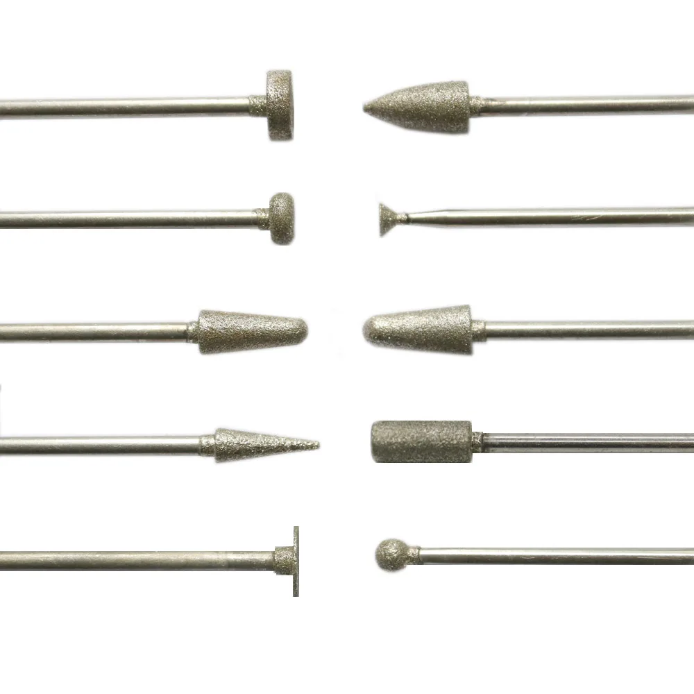 

10 шт., алмазная шлифовальная головка HP с хвостовиком 2,35 мм