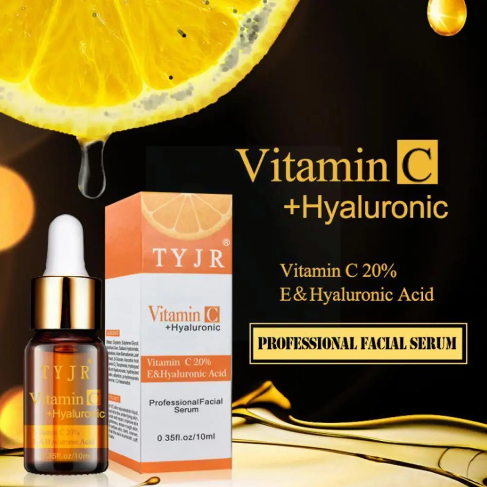 

100% Pure Vitamin C Serum Liquid Freckle Removal Acne Acid Hyaluronic Anti Moisturizing Scars Vc Serum Face R4k8