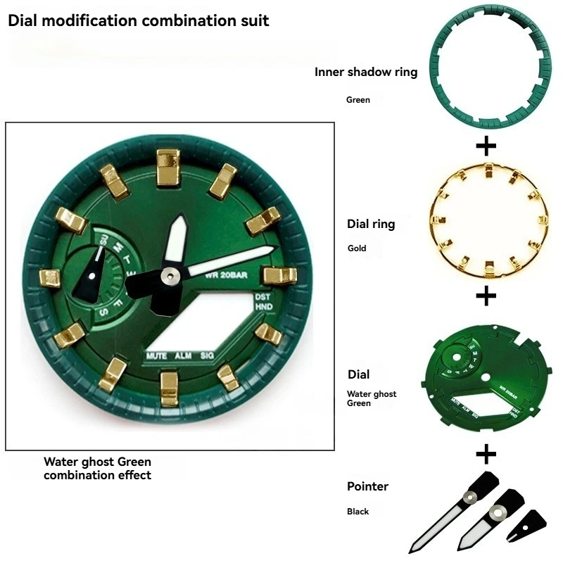Фото GA2100 Комбинированный костюм MOD Kit Часы с циферблатом Лицевая шкала Кольцо с главой Часы Для Casio G-SHOCK 2110 GA-2100 Для Casioak №3