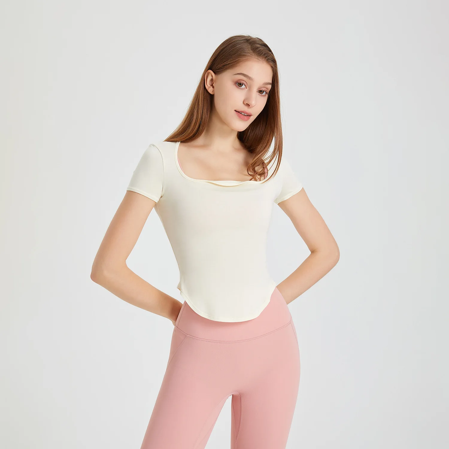 

Summer outdoor camping lapel quick-drying fitness sports top for women slim-fit breathable cycling yoga wear short-sleeved T