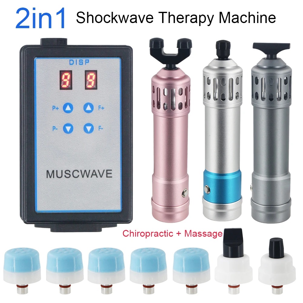 

NEW Shockwave Therapy Machine Chiropractic Gun 2 in 1 ED Treatment Shock Wave Devices Physical Pain Relief Body Relax Massager