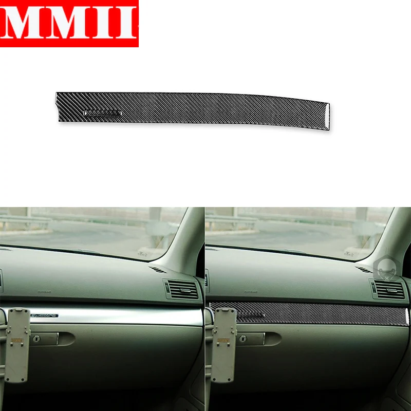 Car Copilot Dashboard Panel Decorative Strips Cover Carbon Fiber Sticker Car Accessories For Audi A4 S4 B7 2005 2006 2007 2008
