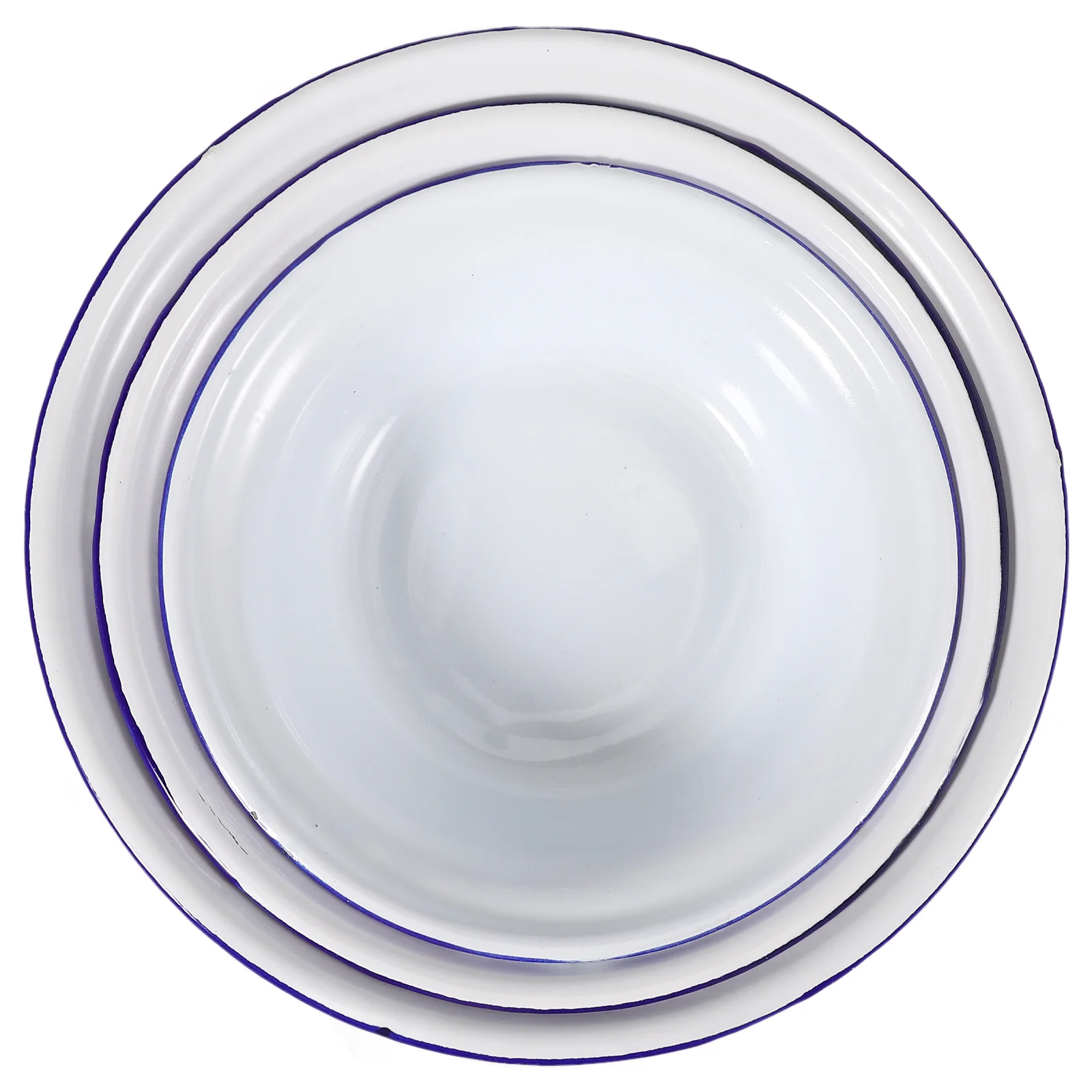 Набор эмалированных раковин из 3 предметов миски для хлопьев суп в стиле ретро