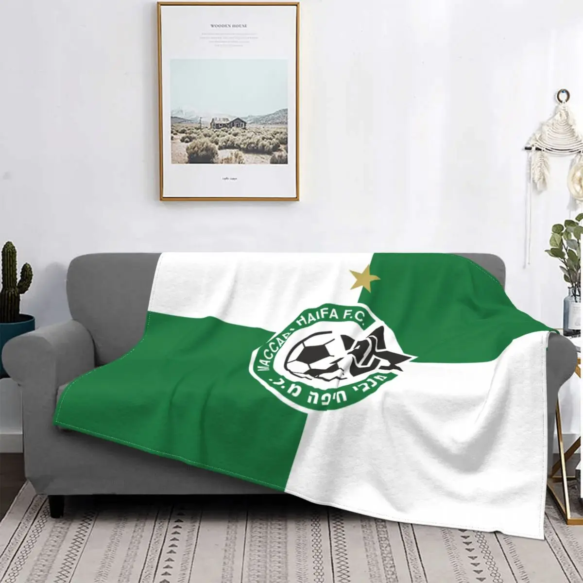 

Maccabi Haifa Logo Blanket 3D Print Soft Flannel Fleece Warm Israel FC Football Club Throw Blankets for Car Bed Sofa Quilt