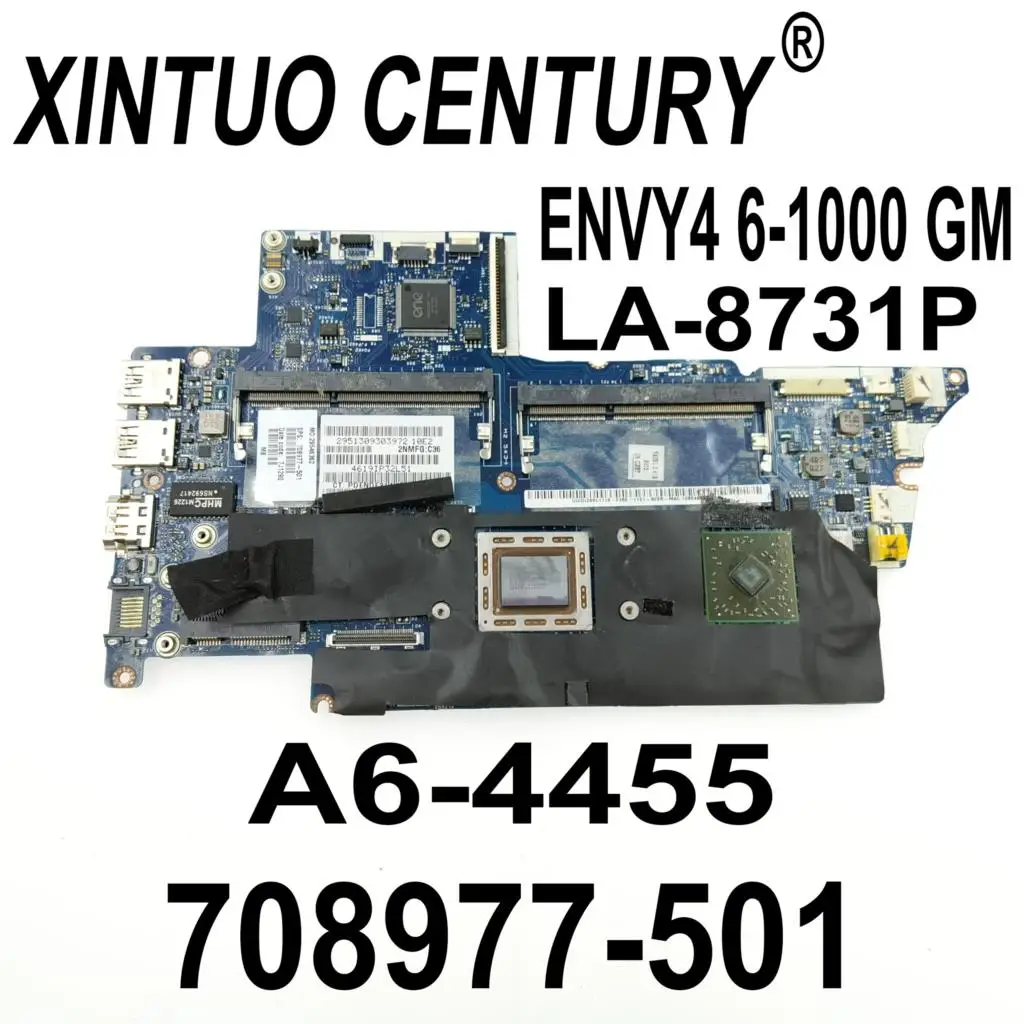 

708977-001 708977-501 708977-601 For HP ENVY4 ENVY6-1100 Laptop Motherboard LA-8713P CPU A6-4455M DDR3 100% Tested