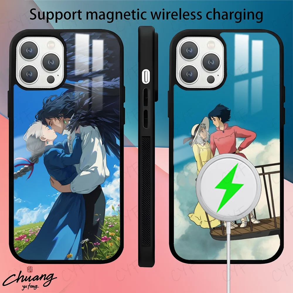 Чехол для телефона H-Howls Moving C-Castle 11 12 13 14 15 16 Pro Max mini Plus с сильным магнитным