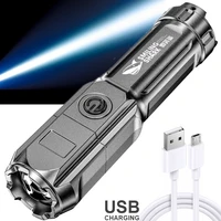 ultra bright led flashlight usb rechargeable zoomable highlight tactical flashlight outdoor camping hiking torch emergency lamp