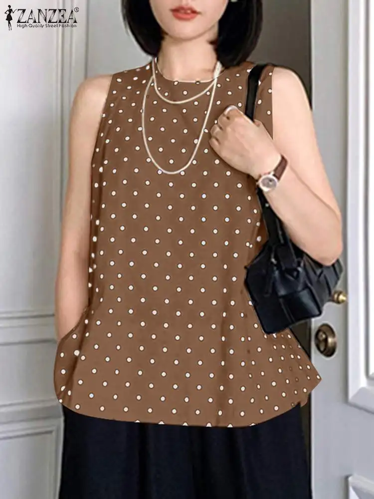 Коллекция 2024 года богемные женские топы ZANZEA без рукавов винтажная Женская