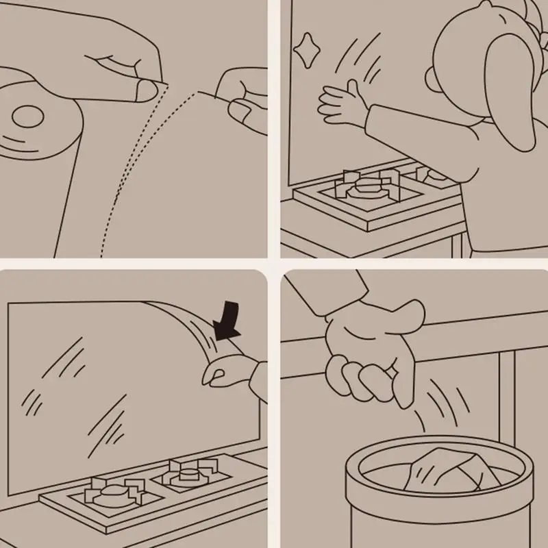 Kuchenny ochraniacz ścienny Wodoodporny przezroczysty na backsplash Tapeta Adsorpcja elektrostatyczna Odporny ciepło