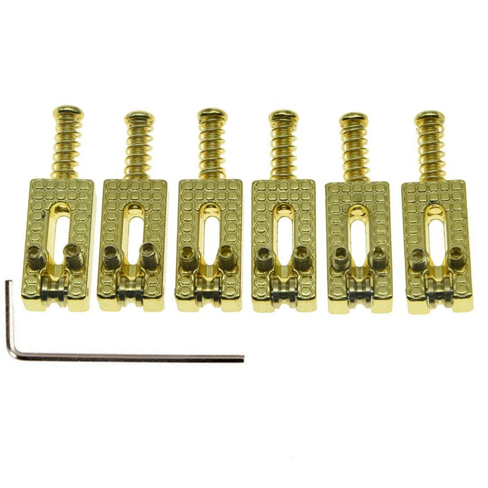 

Roller Tremolo Bridge Saddles System Replacement for Strat/Tele Electric Guitar Guitar Accessories Gold