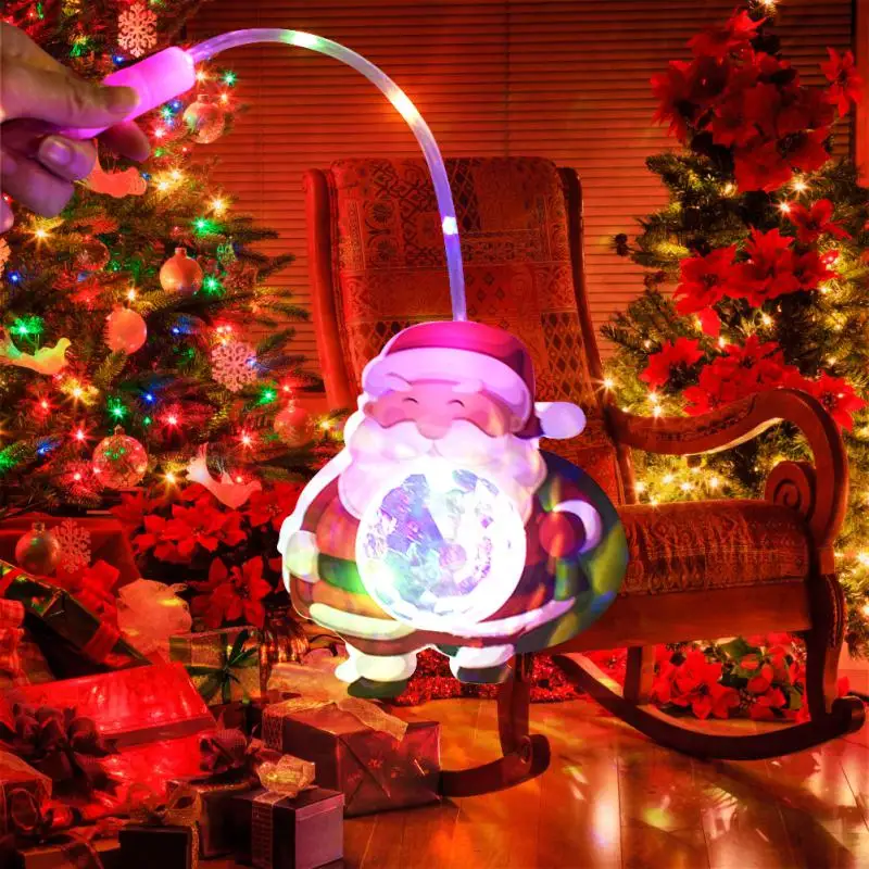 

Christmas Portable Luminous Lantern LED Projection Lamp Santa Claus Snowman Star Starry Sphere Toys Room Decoration Kids Gift