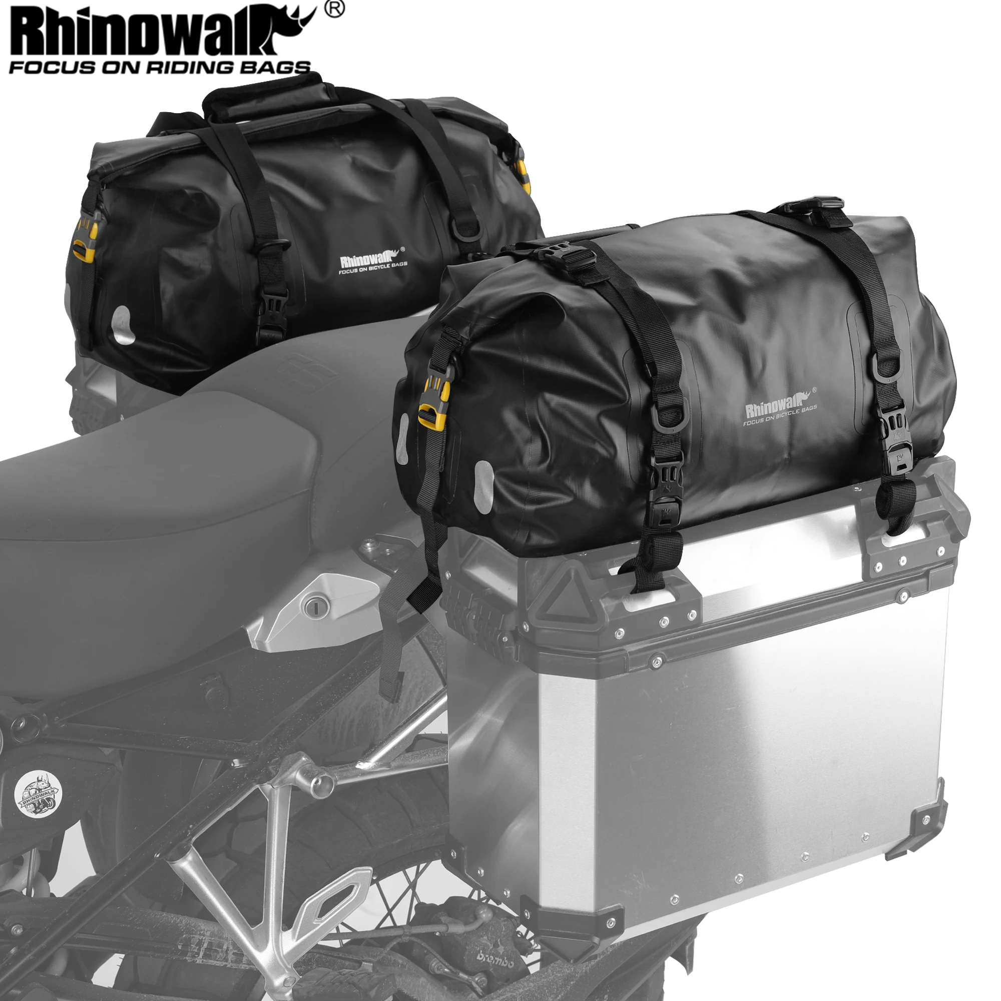 Фото Боковая коробка Rhinowalk с мотором, Сумка с верхом, 20 л, водонепроницаемые багажные сумки для BMW, приключения, мотоциклетная сумка для заднего сиденья №1