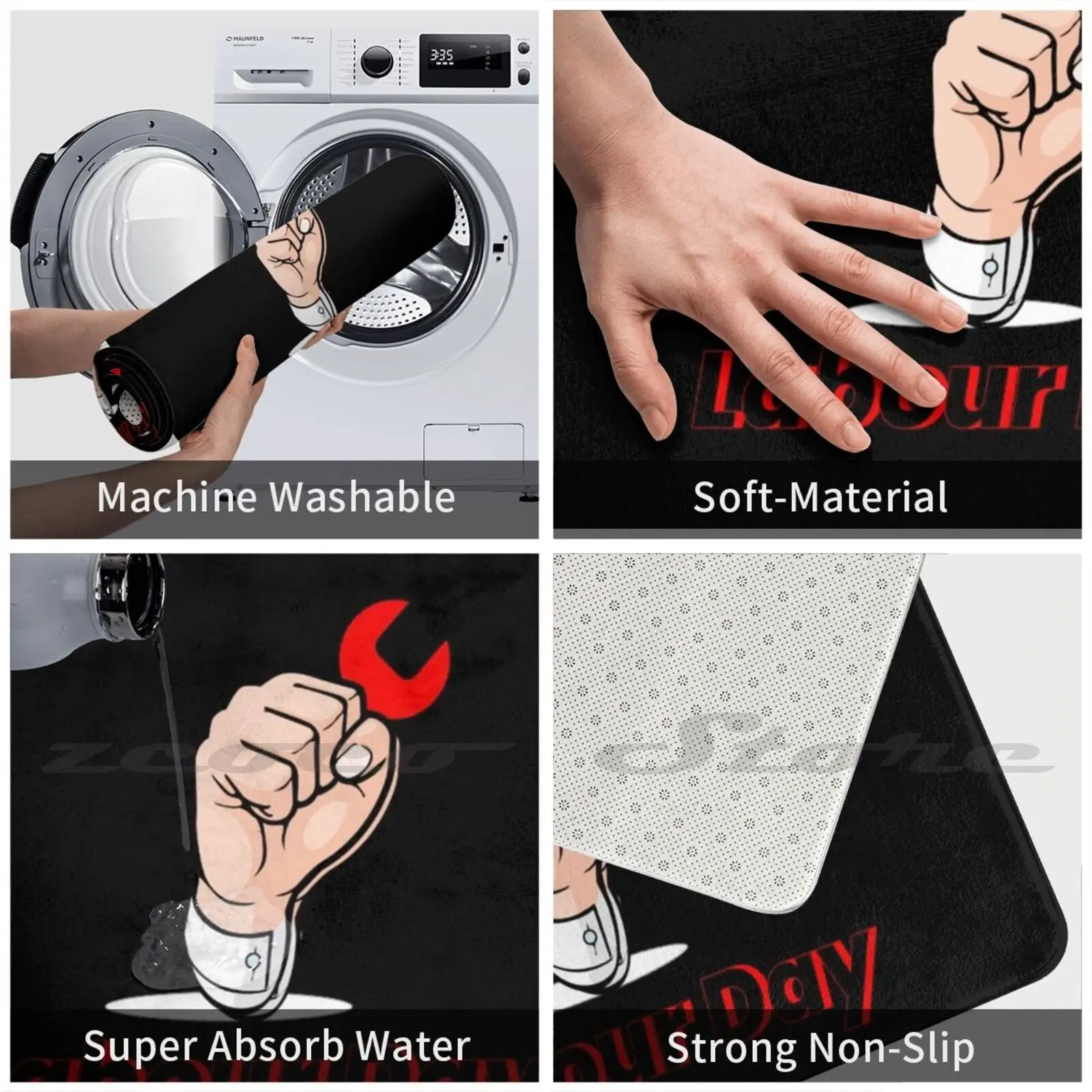 Футболки на День Труда мягкий коврик Придверный нескользящий с поглощением воды