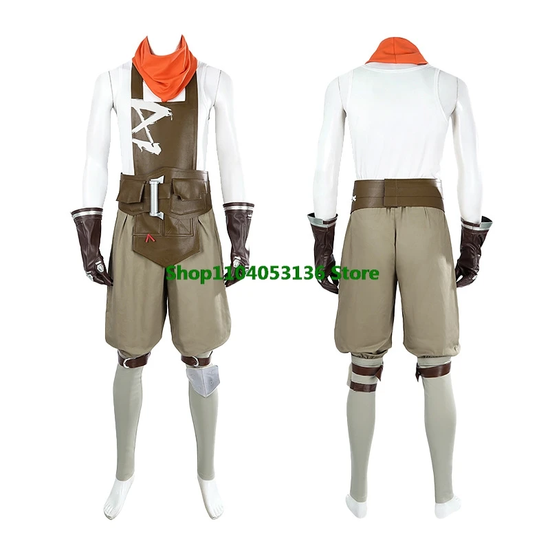 Ekko Game League of Legends Arcane Косплей Костюм Белый Парик Маска Мужской Обувь Пальто