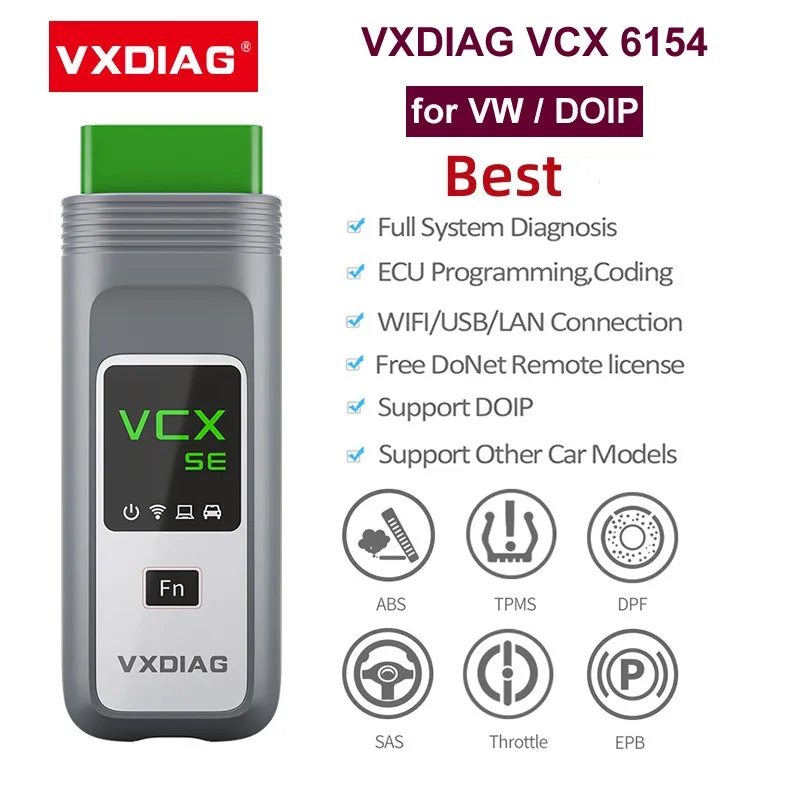 VXDIAG VCX SE Doip 6154 для замены VW Audi SVCI 6154A OBD2 диагностический сканер VAS 6154 ECU программирование WiFi онлайн обновление