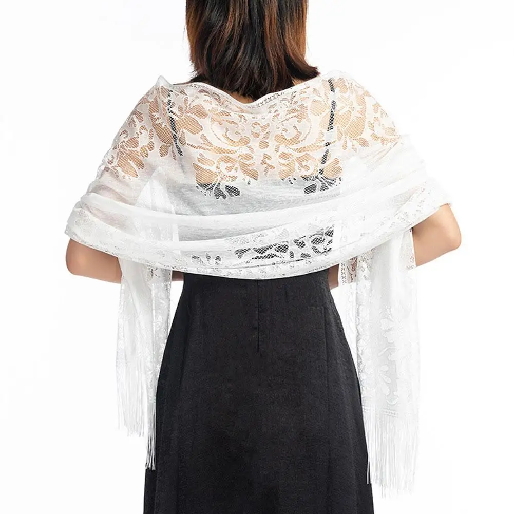 175 см женская элегантная кружевная шаль шарф цветной вязаный крючком цветок с
